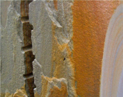Ruhrsandstein intensives farbspiel terracotta bis grau - bruchrau naturglatt